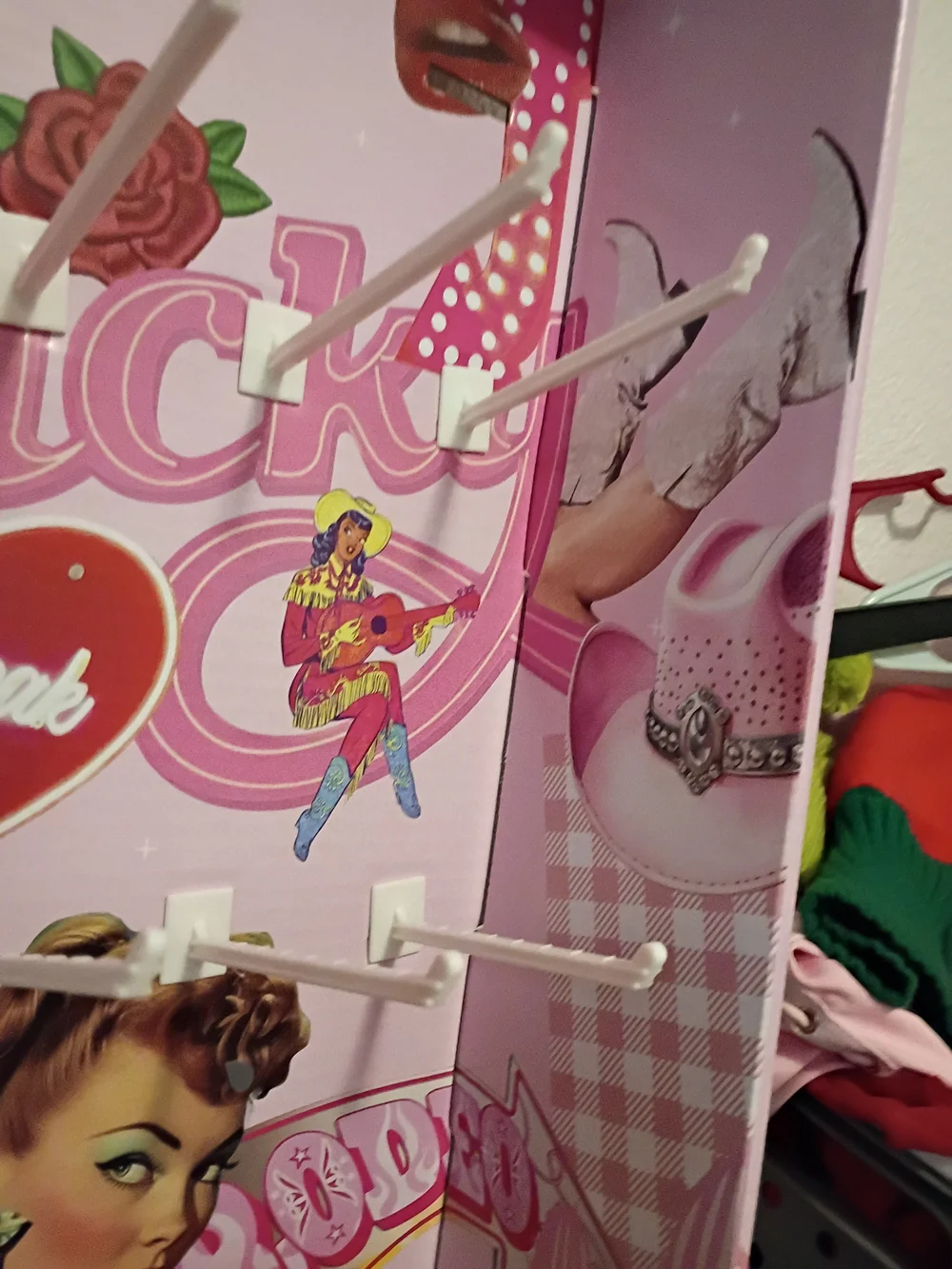 Pink Cowgirl  Wall Organizer - Pink